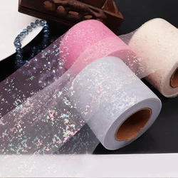 Rainbow Gradient Yarn Roll 6cm*25 Yard Symphony Gradient Tulle DIY Craft Skirt Material Yarn Family Wedding Decoration