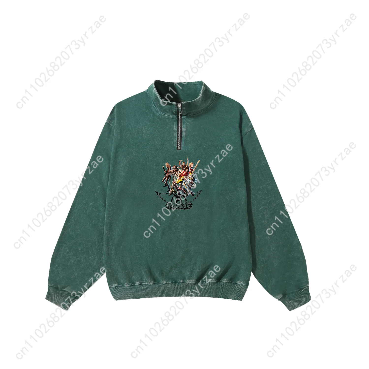 Aerosmith Retro Sweatshirt Mens Womens Teenager Vintage Pullover Half Zipper Sweatshirt Fashion Long Sleeve Shirt Custom Tops