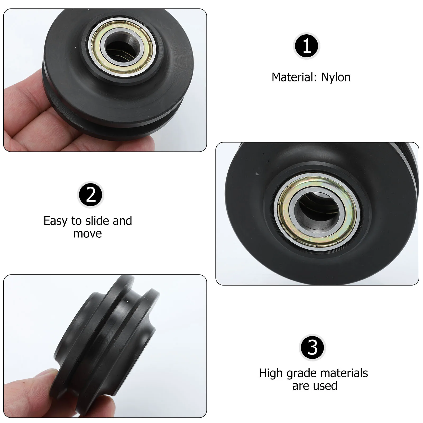باب الحظيرة بكرة دوارة سميكة الثقيلة عجلة السكك الحديدية المعلقة السلس مزلق مقاومة للاهتراء عجلة الباب الدوارة النايلون للمنزل #3