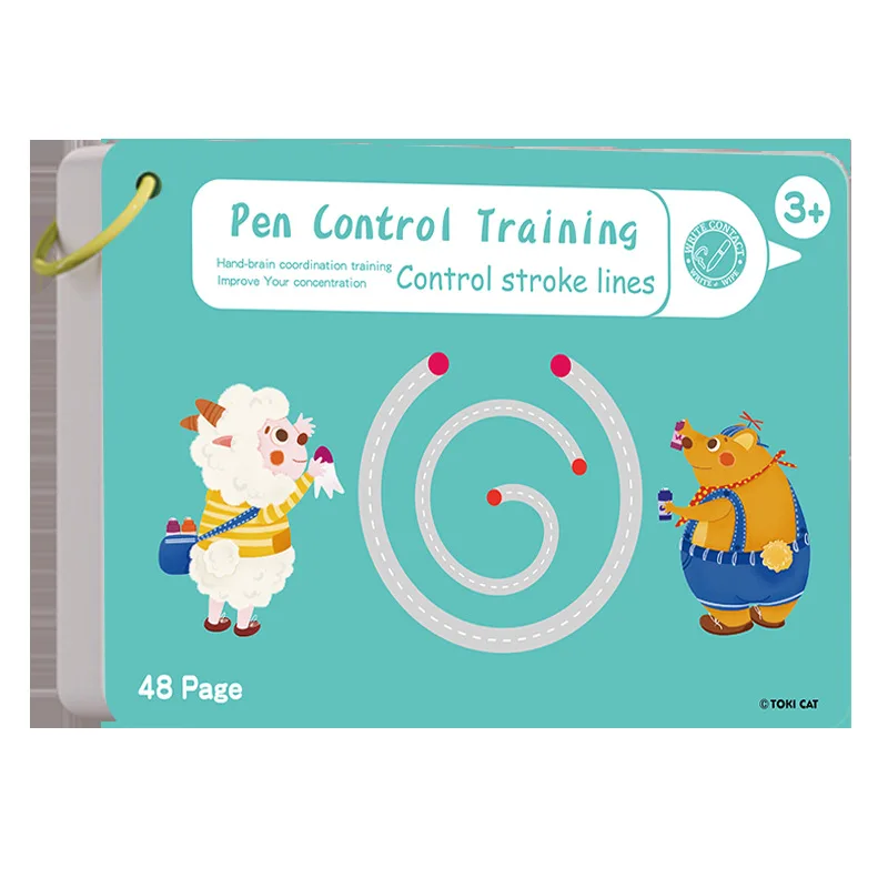 48 Pages Tracing Workbook Montessori Books Pen Control Training Early Childhood Exercise Book Reusable Calligraphy Copybook