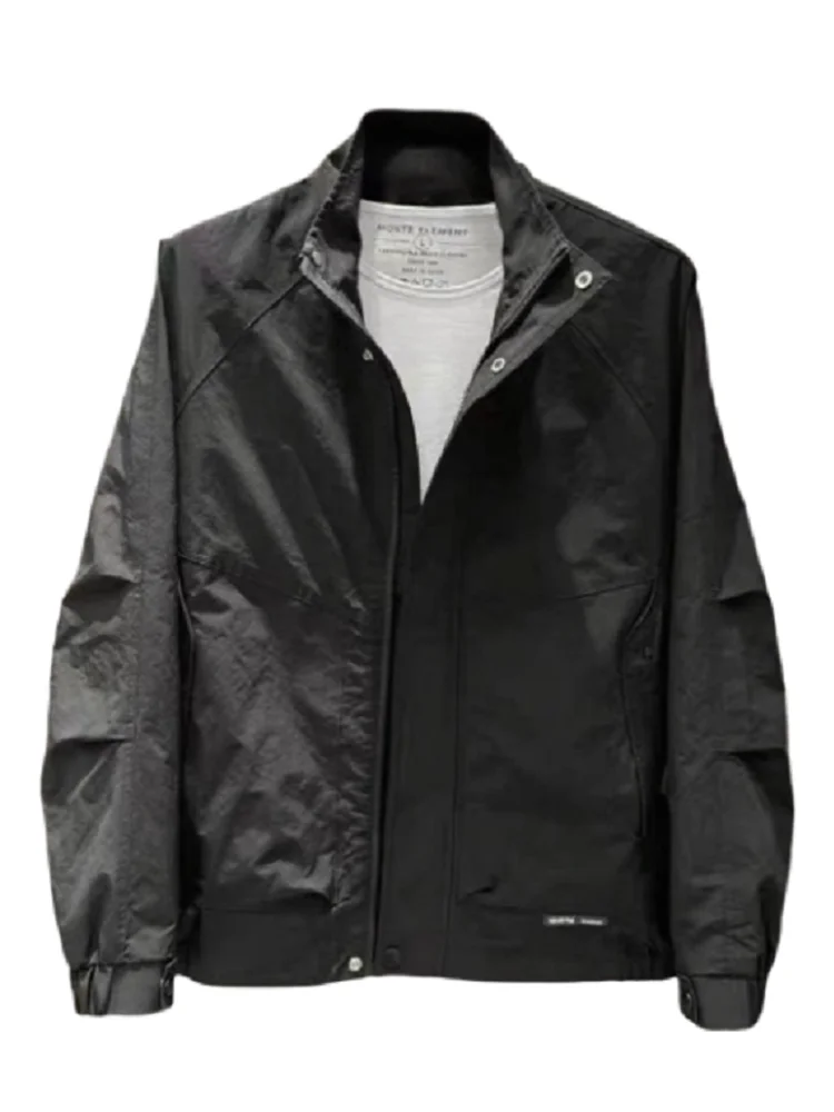 

Spring Autumn New Sle Men's Faionable Windproof Simple Stand Collar Workwear Jaet Casual Polyester Fabric Zipper Decora...