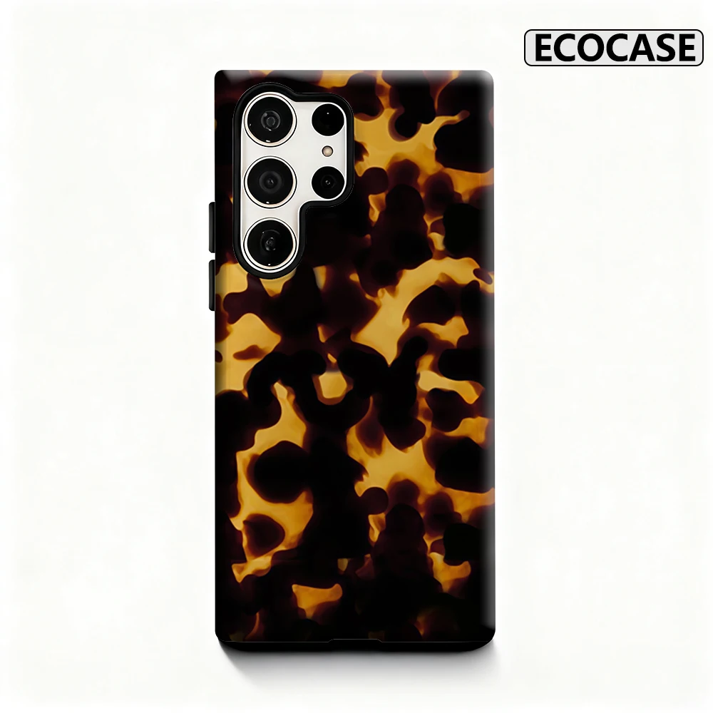 Leopard Classic Handyhülle für Samsung Galaxy S25 Ultra S24 S23 Ultra Plus, glänzende doppellagige Rückseite