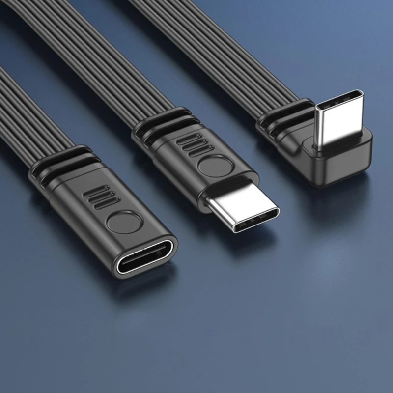 90 Graden USB C Verlengkabel Man-vrouw Type C Naar Type C 480 Mbps 45 W Snel Opladen Extender datakabel Voor Samsung Xiaomi