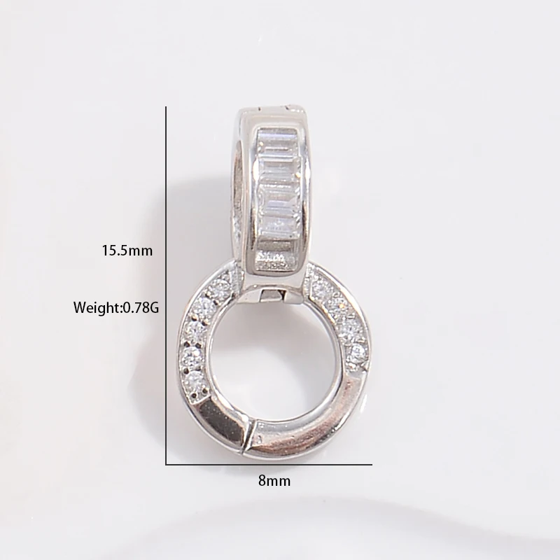 S925 Sterling Silver Zircon Clasps&Hooks Connector Hooks For DIY Necklace Jewelry Making Accessories wholesalee SK69