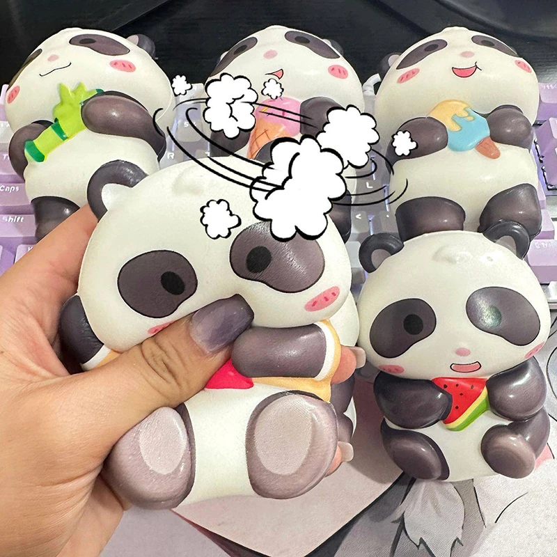 Hot PU Panda Doll Pinch Stress Relief Toy Relieve Anxiety Finger Vent Toys Desktop Ornaments Children's Backpack Pendant Gifts