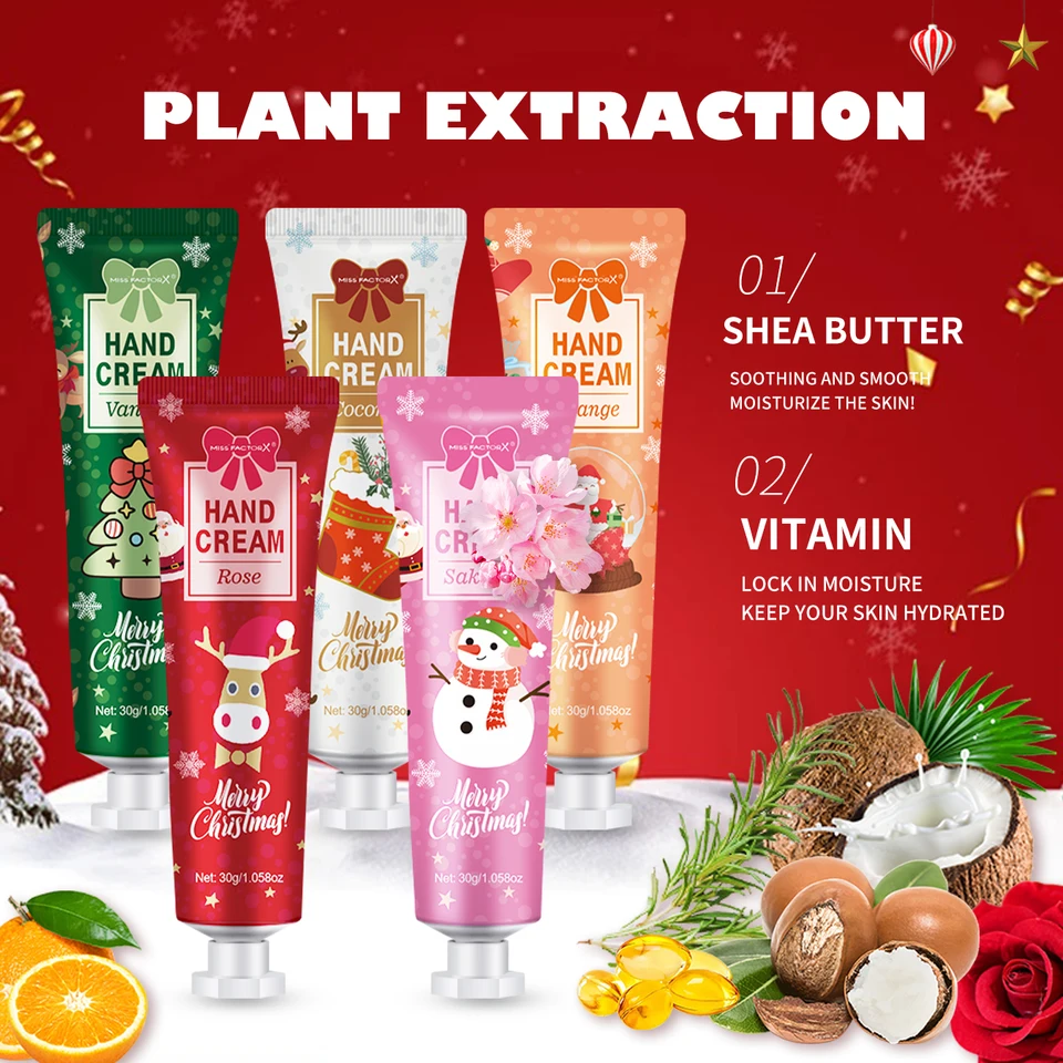 Christmas gift 5/box hand cream set, cream texture, hand cream
