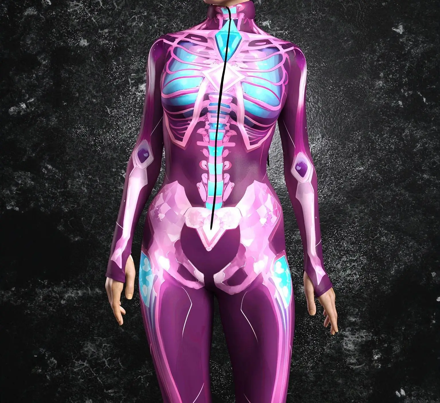 Halloween-Horror-Party Damen Sexy Mehrfarbiger Totenkopf-Print Jumpsuit Kleidung für Feiertagspartys, Maskenbälle und Bühnenauftritte – Detail 14