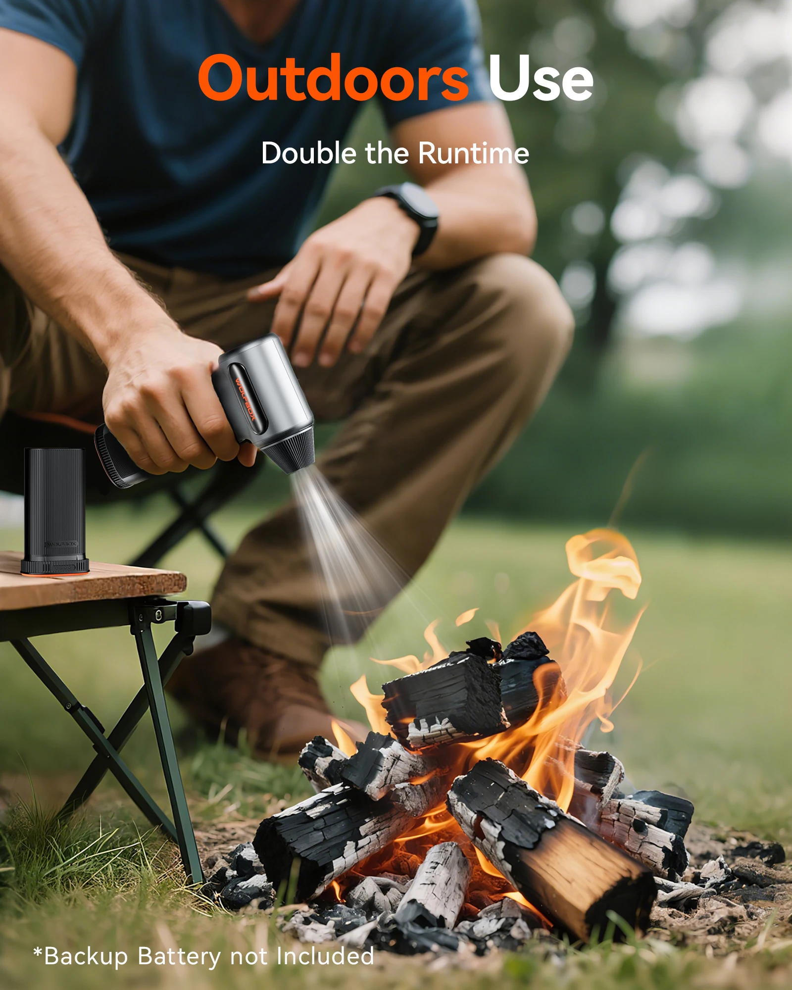 WOLFBOX MF200 전기 에어 더스터 에어 블로워-320g 풍압, 충전식 3단계 브러... - 4