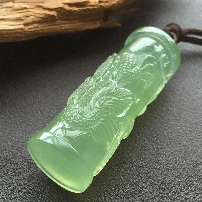 Natural A green jade pendant necklace jade Hand-Carved women men dragon necklaces pendants jadeite jade jewelry