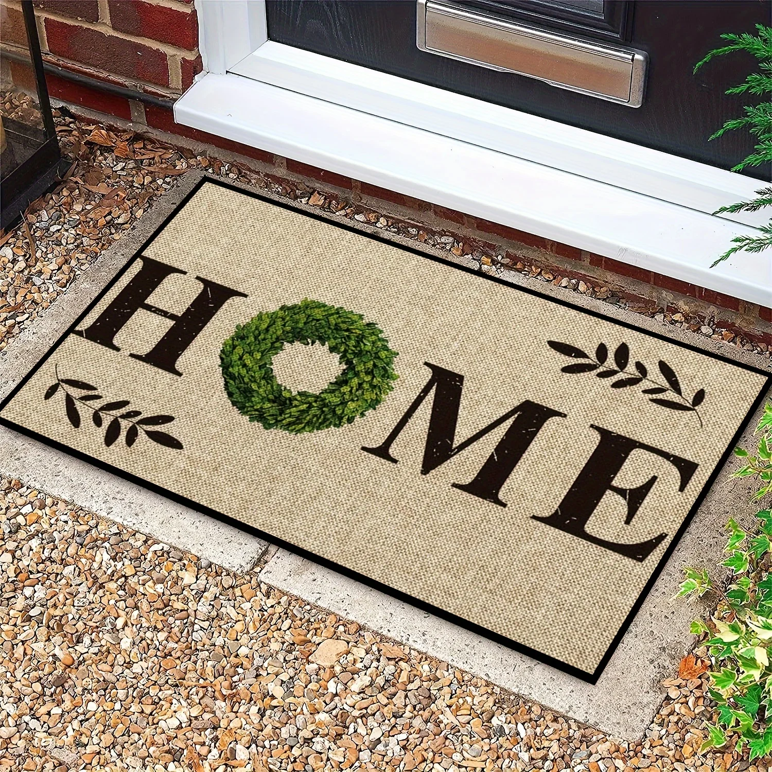 VIKAMA  Luxury Leaf Welcome Mat Compatible with Farmhouse Welcome Carpet For Living Room Bathroom Rugs Home Decor Entrance Mat