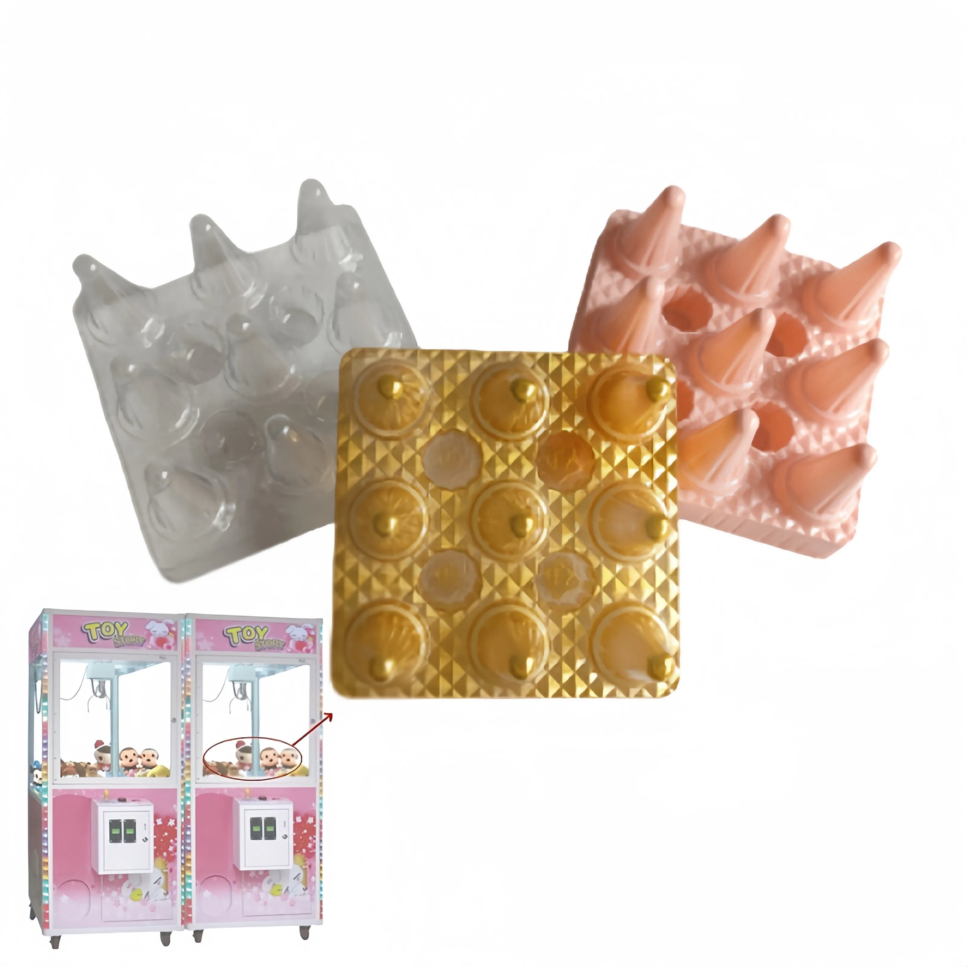 40pcs-coin-operated-arcade-claw-machine-heightening-base-pad-blind-box-grabbing-mat-ice-cream-egg-tray-assembled-partition-plate