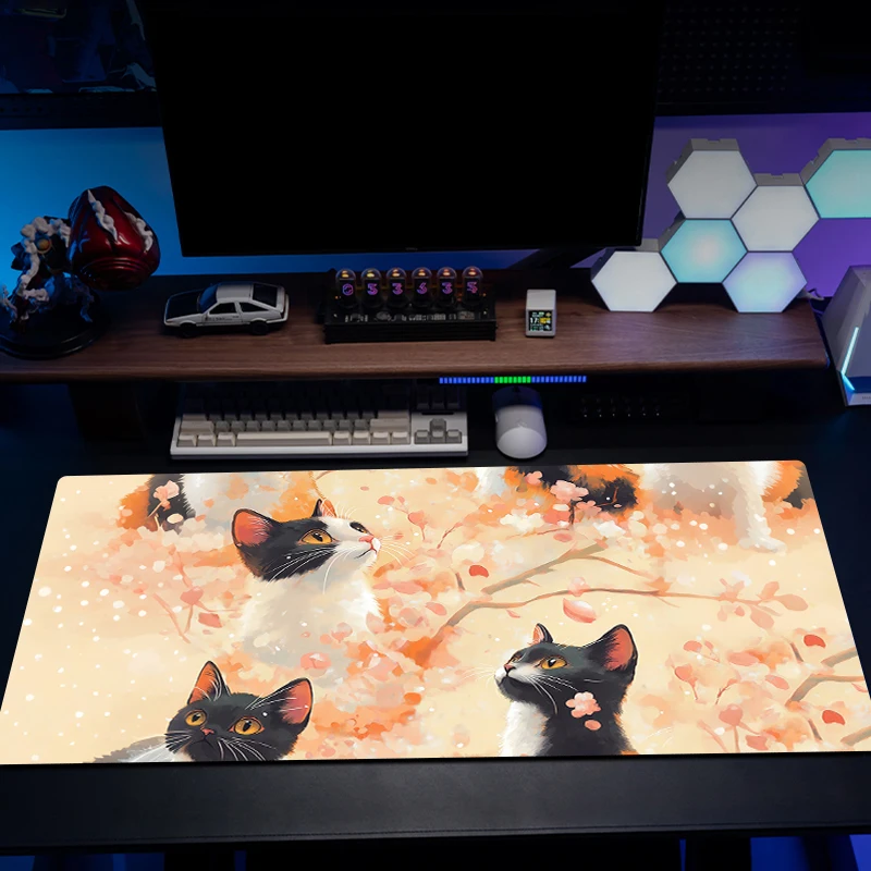 Diy gato oversized luxo gaming mousepad jogos de computador teclado mecânico borracha antiderrapante mesa-pad esports jogadores preferidos