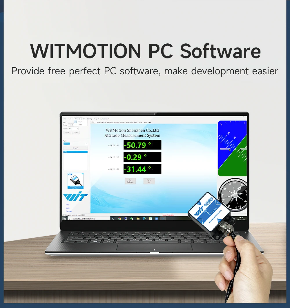WitMotion HWT901B Высокоточный Инклинометр AHRS, фильтр Kalman, встроенный модуль военного класса RM3100, несколько дрейфующих углов Z