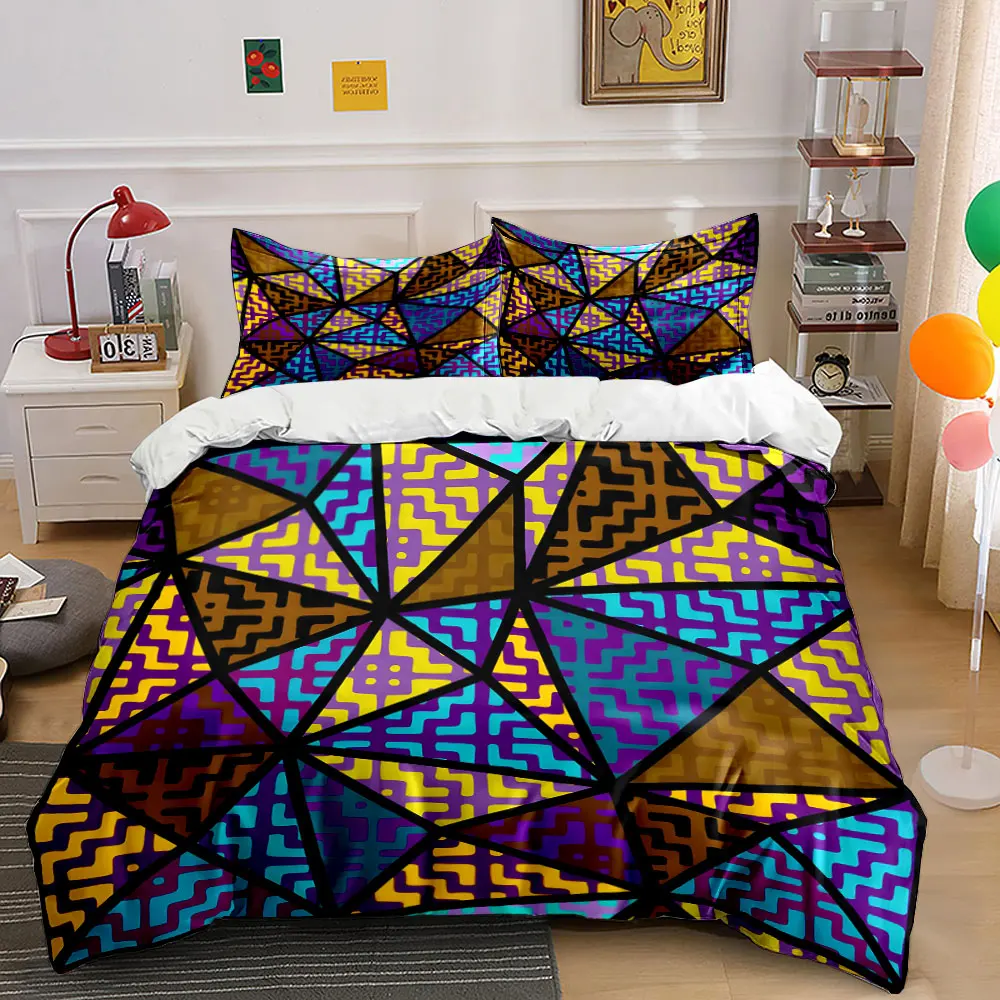 

Colorful Geometric Patchwork Pattern Print Soft Comfortable Duvet Cover Bedding Set Included 1*Duvet Cover 2*Pillowcases