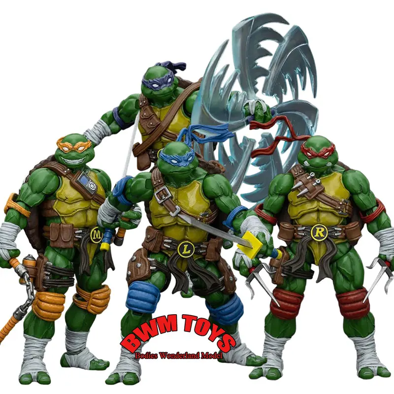

In Stock JOYTOY 1/18 Scale TMNT Series Leonardo Michelangelo Raphael Donatello 10.6CM Movable Action Figure Doll Collection