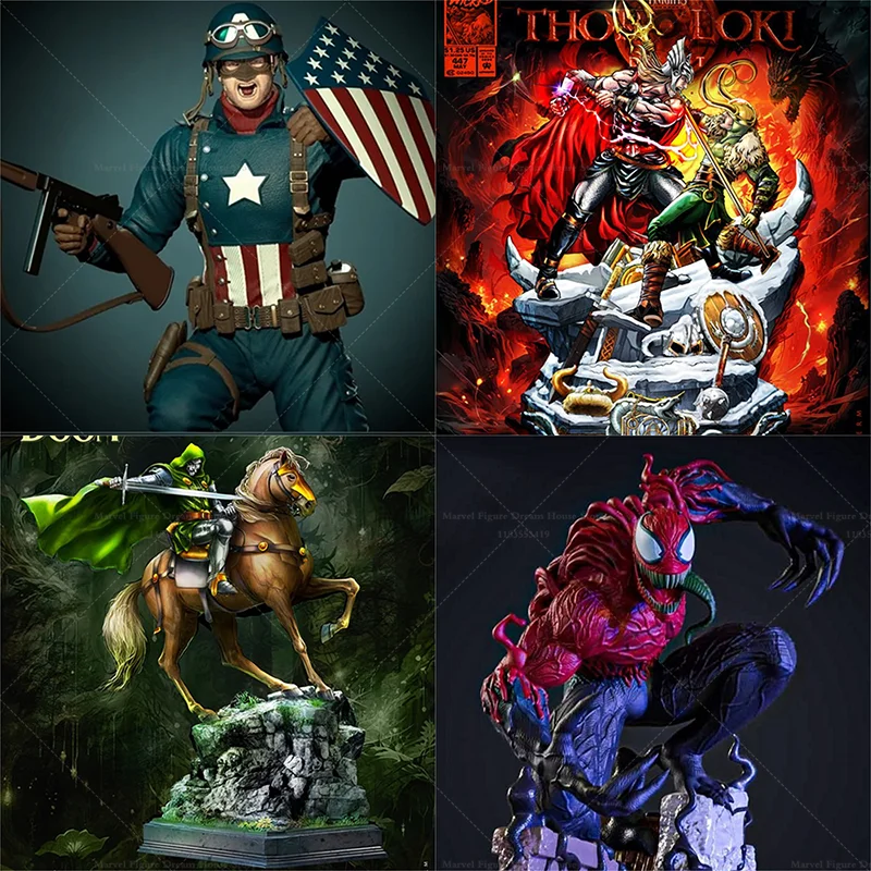 

1/24 1/18 Scale The God of Lies and Tricks Loki vs Superhero Thor DIY Self-assembled GK 3D Resin Un-panited Doll White Model