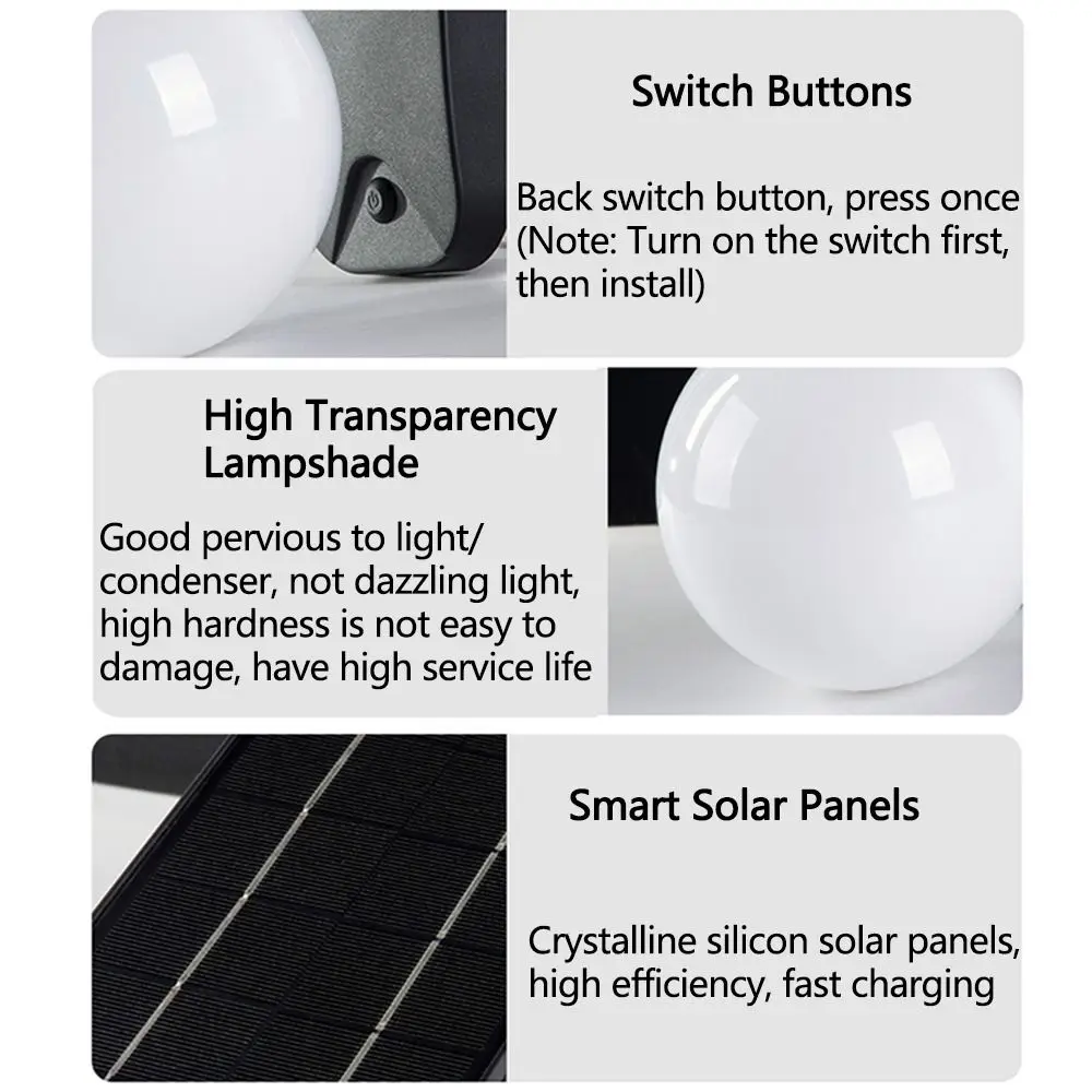 Auto on/Off Solar Wall Light Wall Mounted Sturdy Outdoor Solar Wall Lamp Decorative Sphere RGB Color Changing Solar Fence Lights