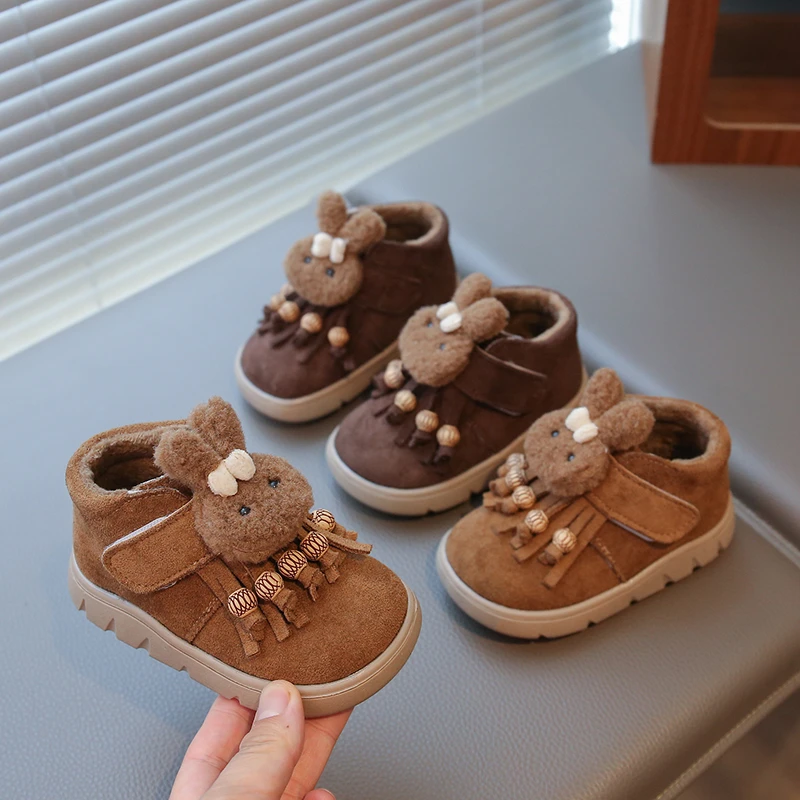 

2025 Winter New Children Cotton Short Boots for Girls Fashion Korean Style Soft Bottom Anti-slippery Versatile Princess Shoes