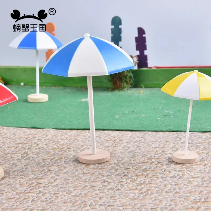 5szt Nadmorski parasol plażowy Parasol ogrodowy Miniaturowy model krajobrazu Akcesoria kolejowe Figurka rzemieślnicza Diorama Sceneria