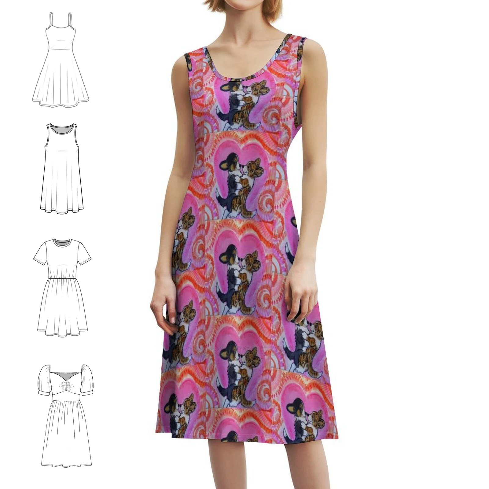 فستان كاردي كورجي تانجو البوهيمي العتيق بأكمام منتفخة أو خيارات بدون أكمام للنساء فستان سترة ويلزية كورجي كورجي الحب