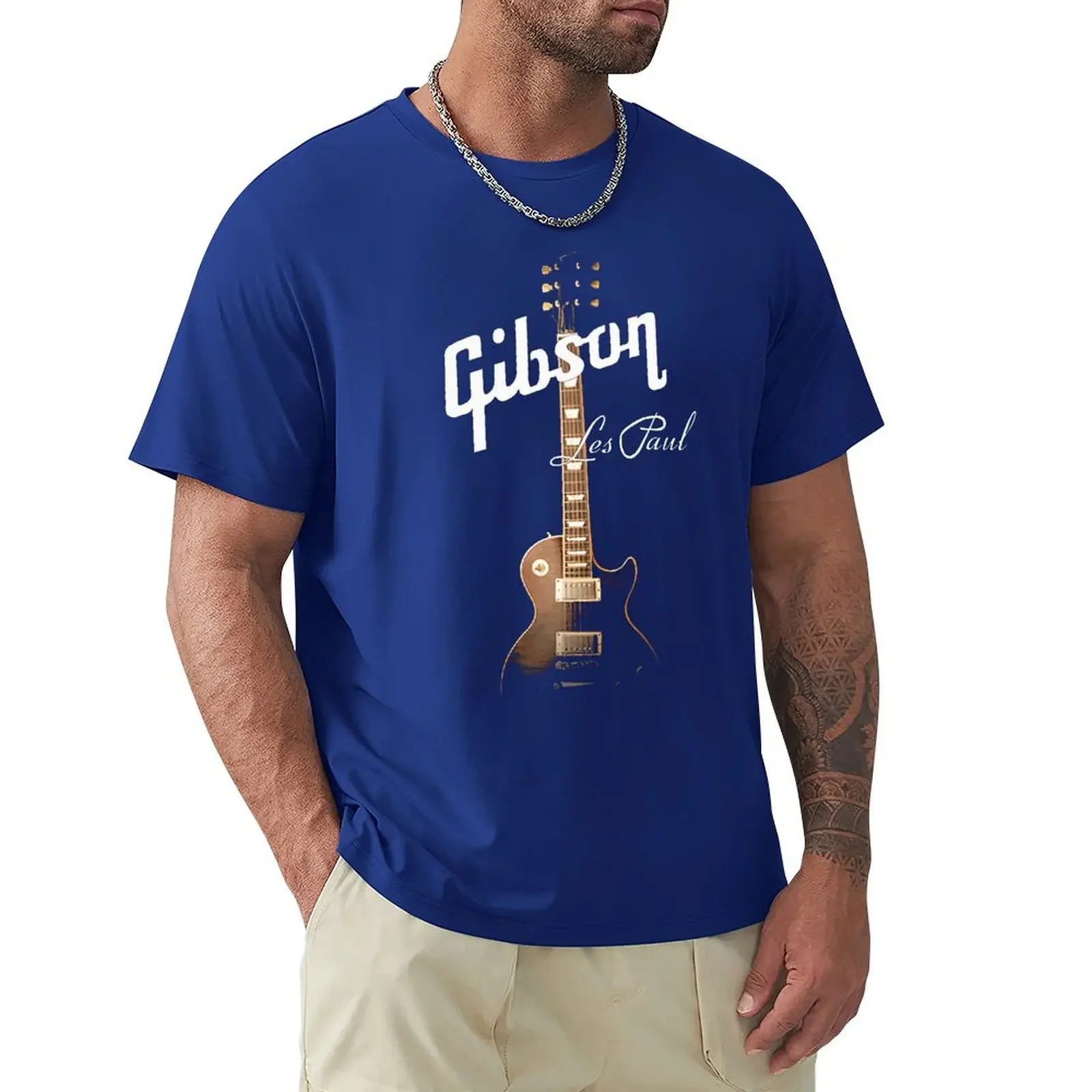 Cool Gibson Guitar T Shirts Graphic Tee Mens Gibson T-shirts Rock Grunge Music Lover Tshirts Hipster Tops Hip Hop Casual Tops