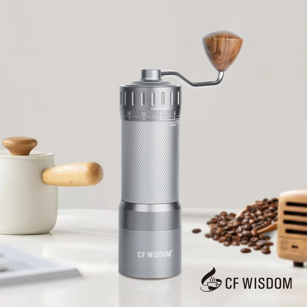 

CF WISDOM Компактная ручная кофемолка Ручной тип заусенцев для эспрессо на открытом воздухе Легкий поворотный механизм Легкая конструкция Антикоррозийный..