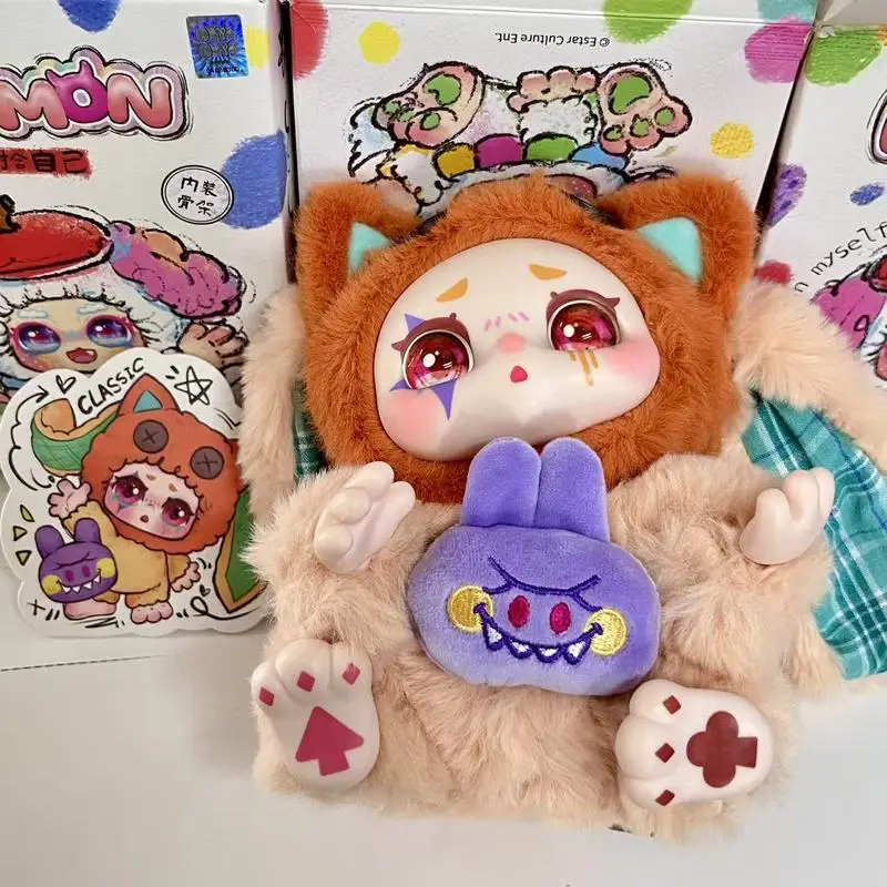 Kimmon regain me mesmo caixa cega na moda brinquedo figura bonito boneca ornamento kawaii decoração de mesa presente surpresa crianças caixa cega
