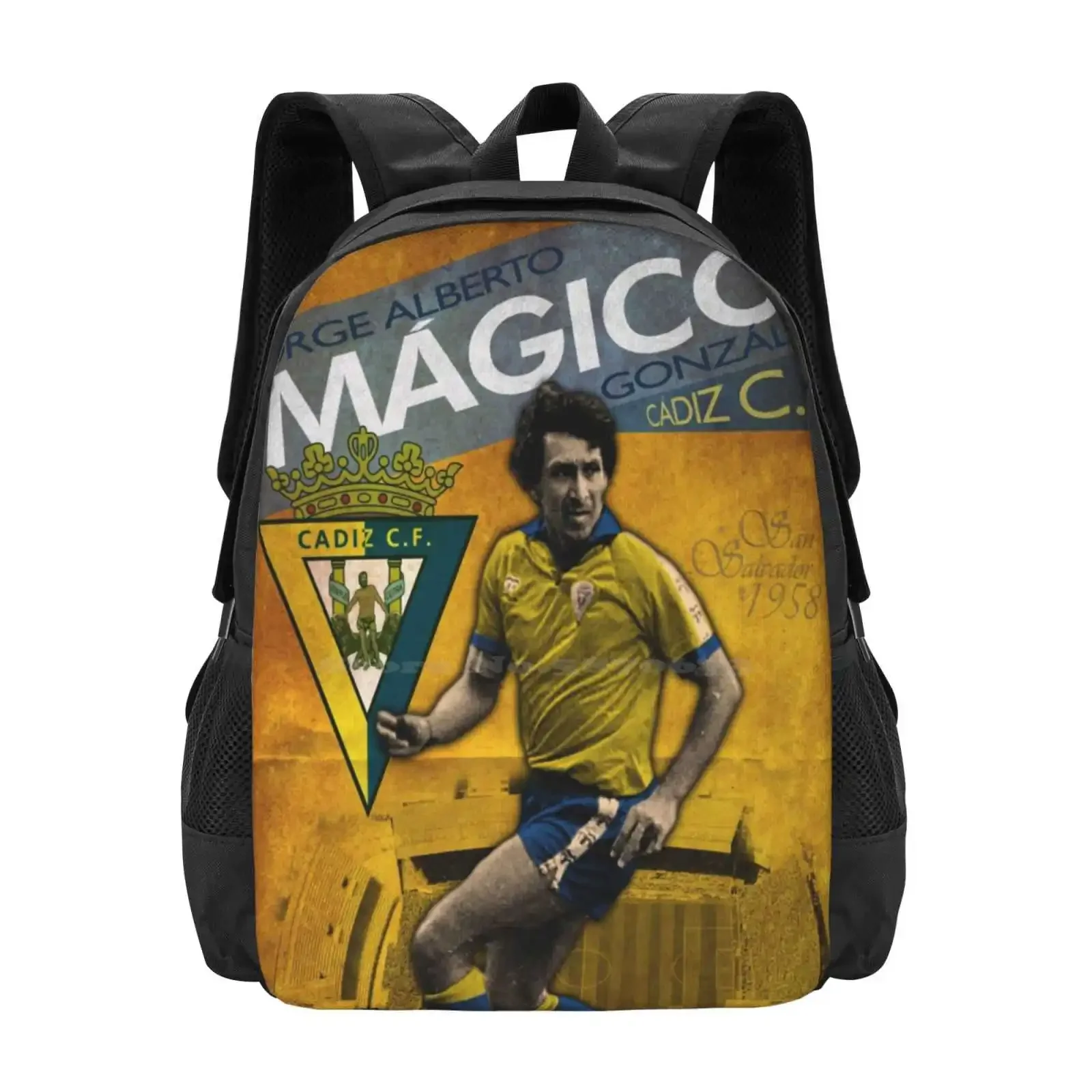 

Magico Gonzalez-Vintage Poster Teen College Student Backpack Pattern Design Bags Jorge Magico Gonzalez El Magico Cadiz Spain El