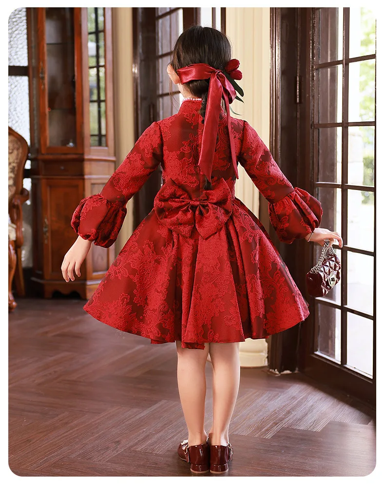 Chinese Style Girls New Year Princess Ball Gown Children Elegant Evening Birthday Party Performance Dress y1135