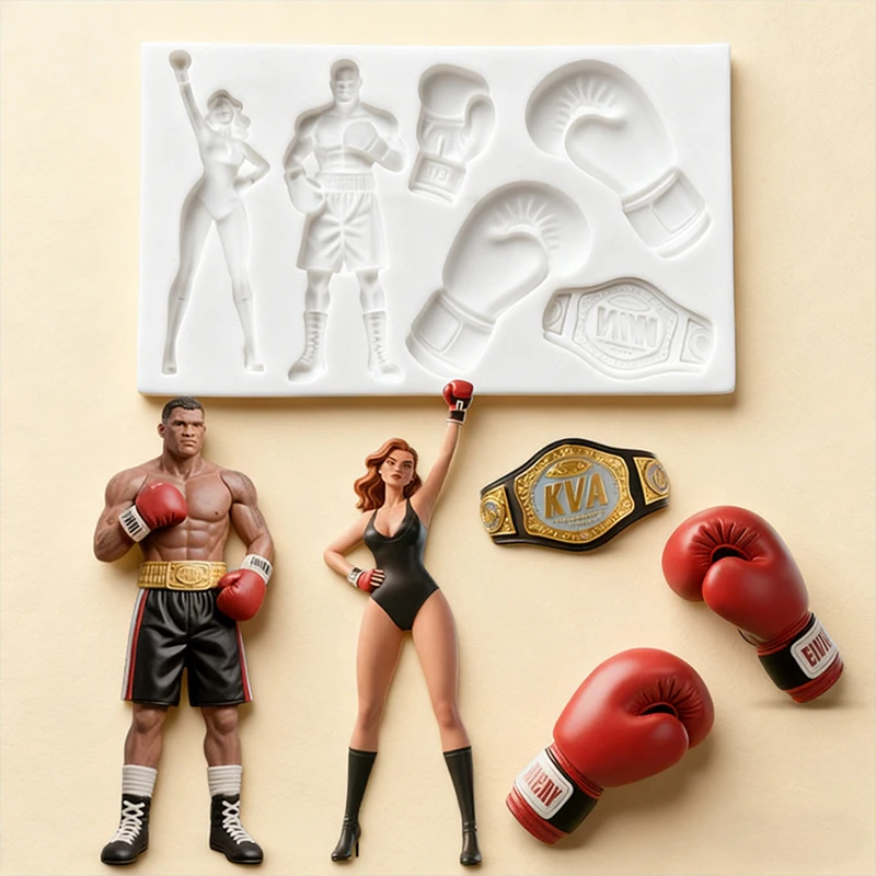 Matador, Boxer Trophy, Glove Silicone Mold, Model, Rugby Player Silicone Mold, DIY Glue, Cookie Baking, Gummy Candy Silicone Mol