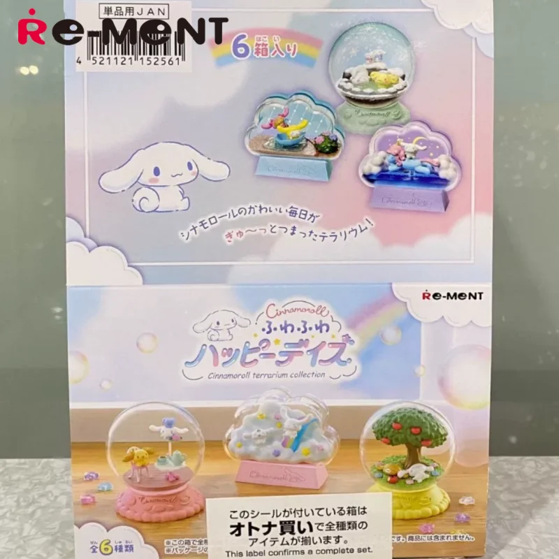 Original Re-Ment Cinnamoroll Everyday In A Glass Bottle Toy Box Kawaii Anime Figure Cute Cinnamoroll My Melody Collection Gift