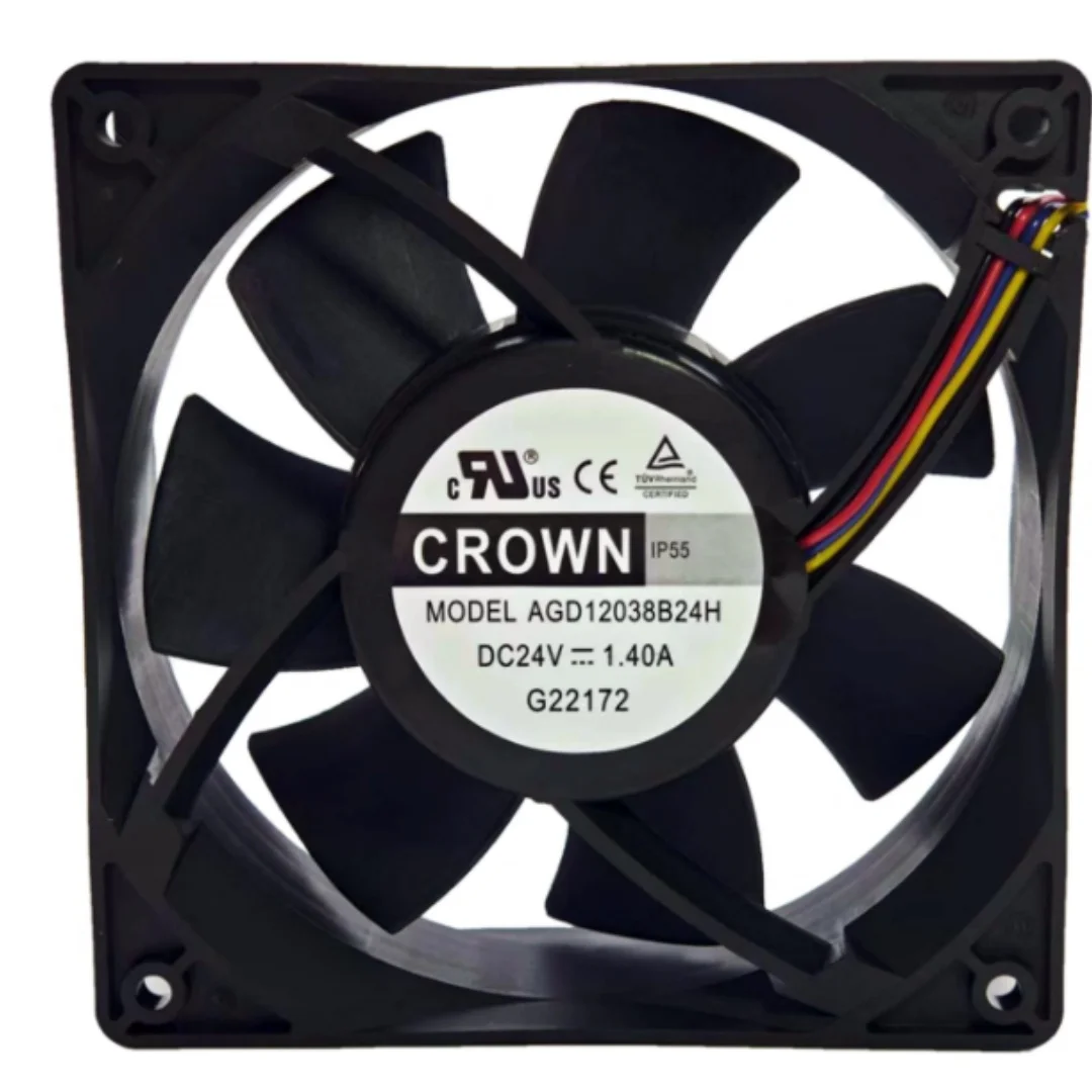 

CROWN AGD12038B24H DC 24V 1.40A 120x120x38mm 4-Wire Server Cooling Fan
