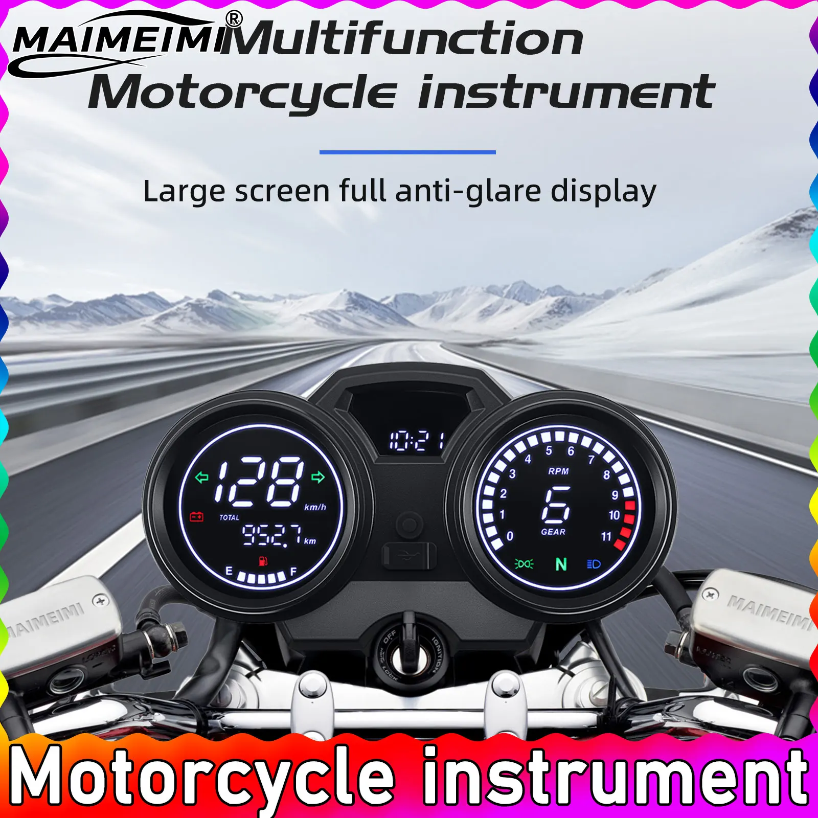 

Спидометр мотоцикла, цифровой тахометр, универсальный ЖК-дисплей, приборная панель двигателя, указатель поворота, вольтметр, датчик уровня масла