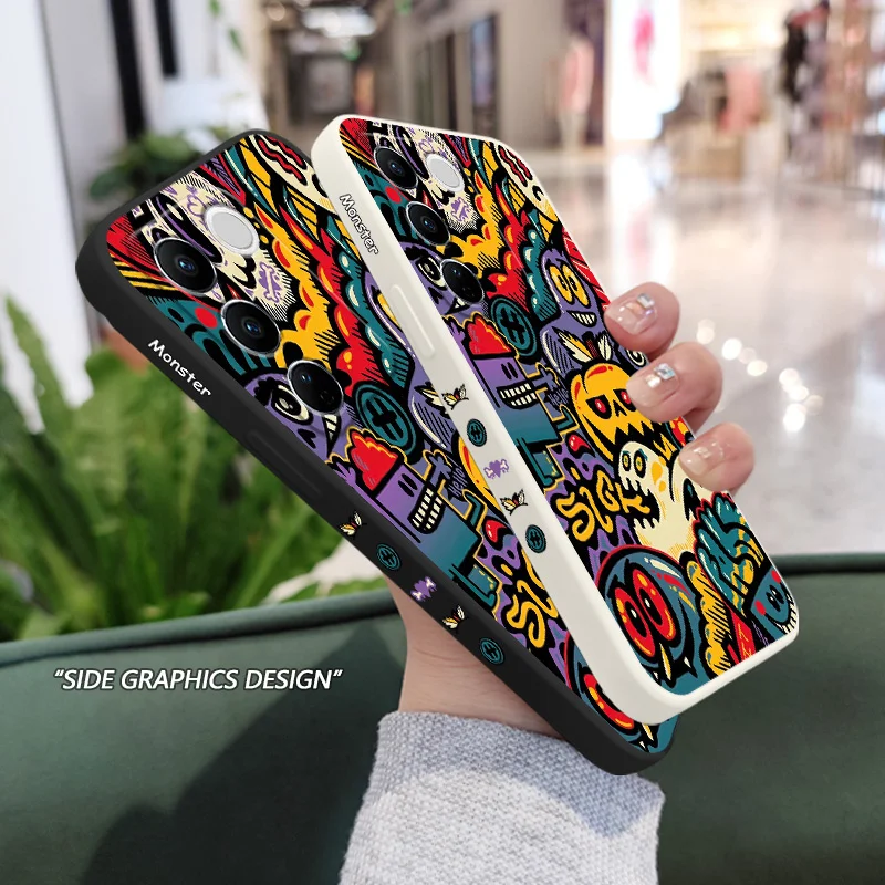 Pumpkin Monster Phone Case For VIVO V30 V29 V29E V27 V27E V25 V25E V23 V23E V21 V20 Y20 Y12 Y21 Y22 Y50 Y35 Y76 Y36 Pro 4G 5G