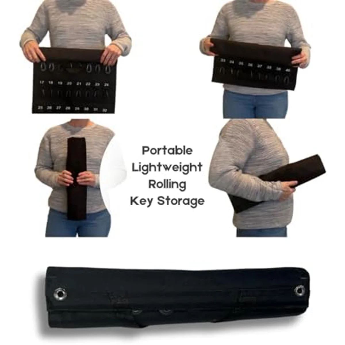

B17CC Versatile Roll-Up Key Storage Box, Weatherproof Portable Storage Box, Holds 40 Keys, Security Hook, for Home Office