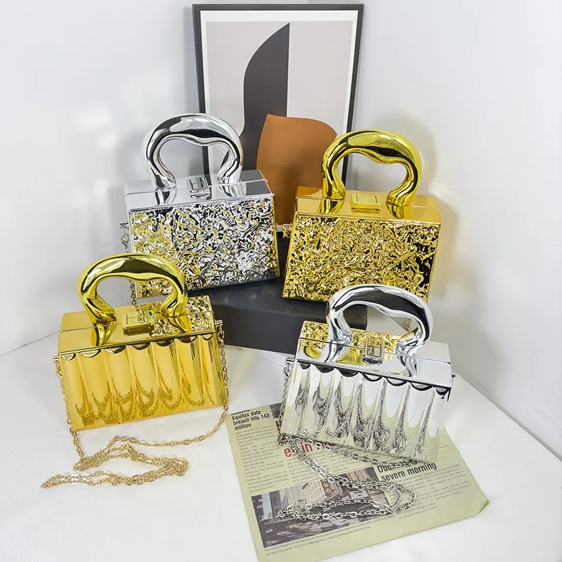 حقائب نسائية عصرية من الأكريليك مع نسيج كراك الجليد حقائب كروس نسائية أنيقة وعصرية ومحفظة للسيدات #4