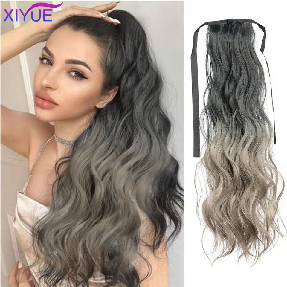 

XIYUE wig, Synthetic Hair Tail False Hair Ponytail In Straight Clip Hairpiece With Hairpins Pony Tail Hair Extensions For