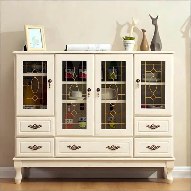 Wine cabinet Dining side Living room against the wall Modern simple light luxury Solid wood storage
