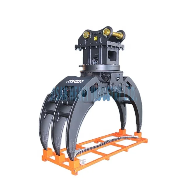 

Used 20ton 30ton Excavator Forest Hydraulic Rotating Log Grapple With Core Engine Component