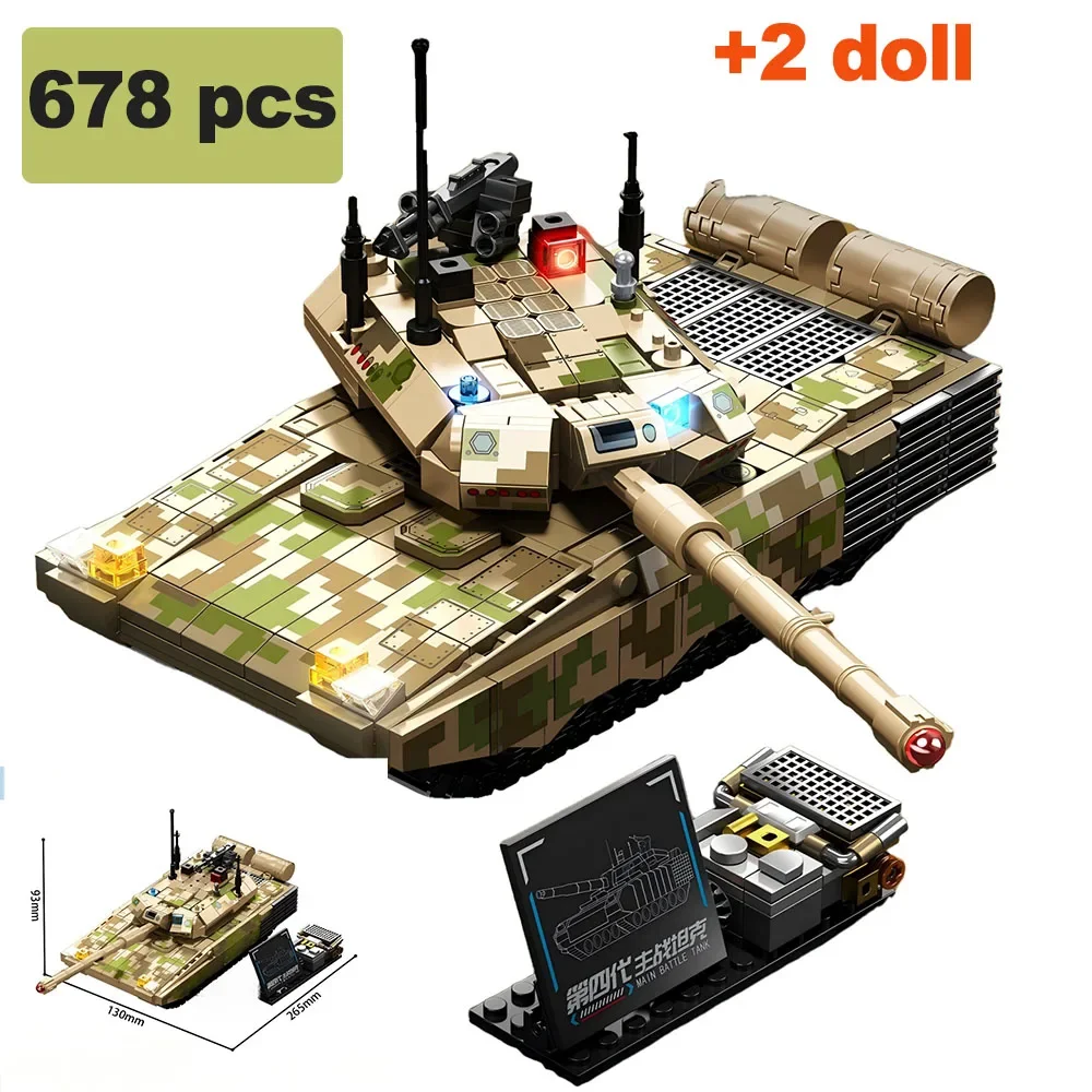 

678pcs City WW2 Military Army Tank Building Blocks Army Vehicle Model Assemble Bricks Toys Birthday Gifts Children Boys