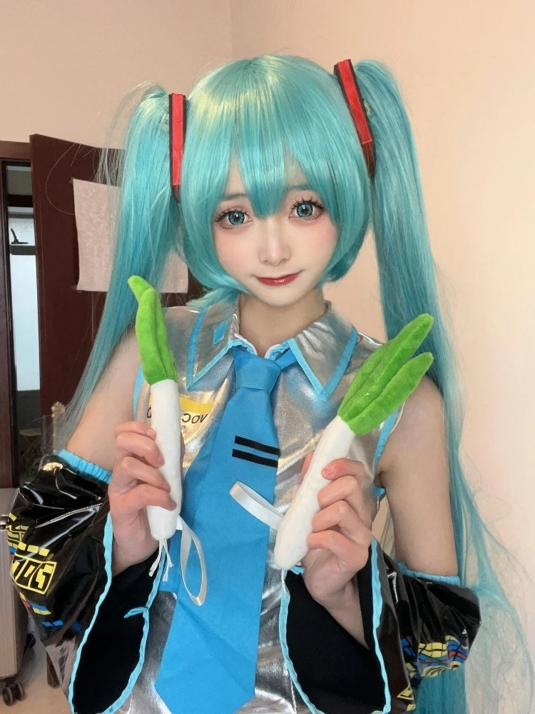 子供用コスプレ衣装-小学生-初音ミク衣装-アニメ-ボーカロイド-コスプレドレス-ウィッグ付き