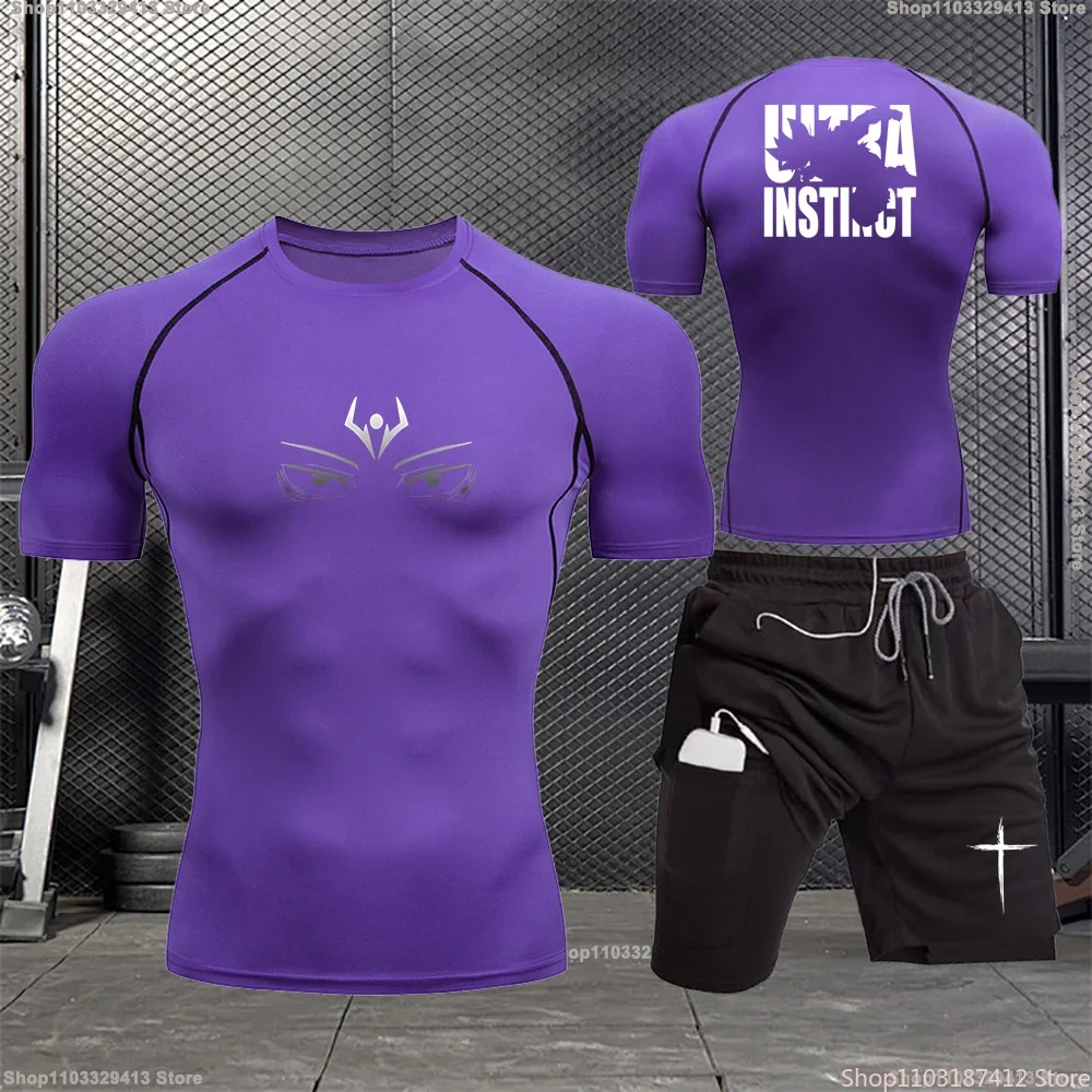 

2024 New Men Casual Summer Quick-drying Suit Comfortable Outdoor Sports T-shirt Shorts 2-piece Basketball Football Uniform S-3XL