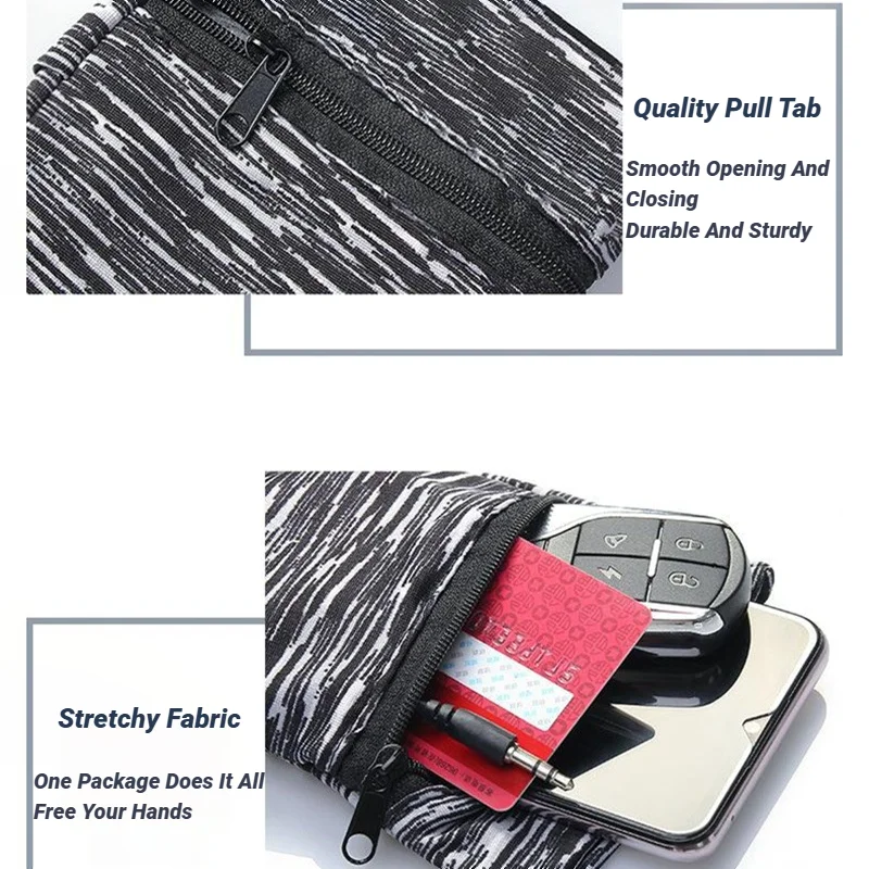 Zipper Running Wrist Bag Lightweight Phone Key Card Pouch Sweatproof Gym Fitness Sports Cycling Armband Arm Bag image 4