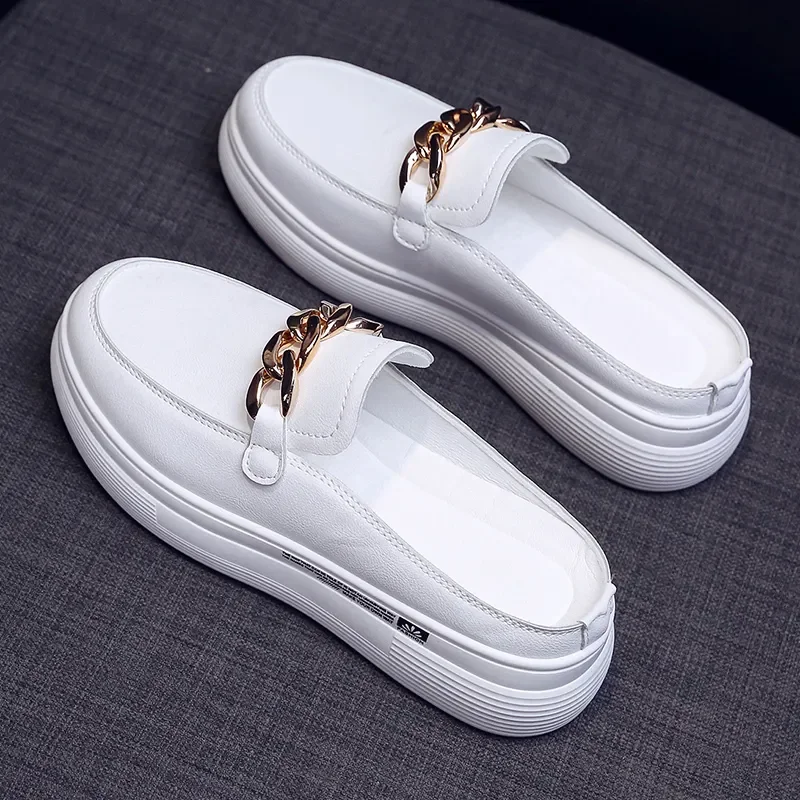 Baotou-Zapatillas sin tacón para mujer, zapatos de lona para caminar al aire libre, novedad de verano, 2023