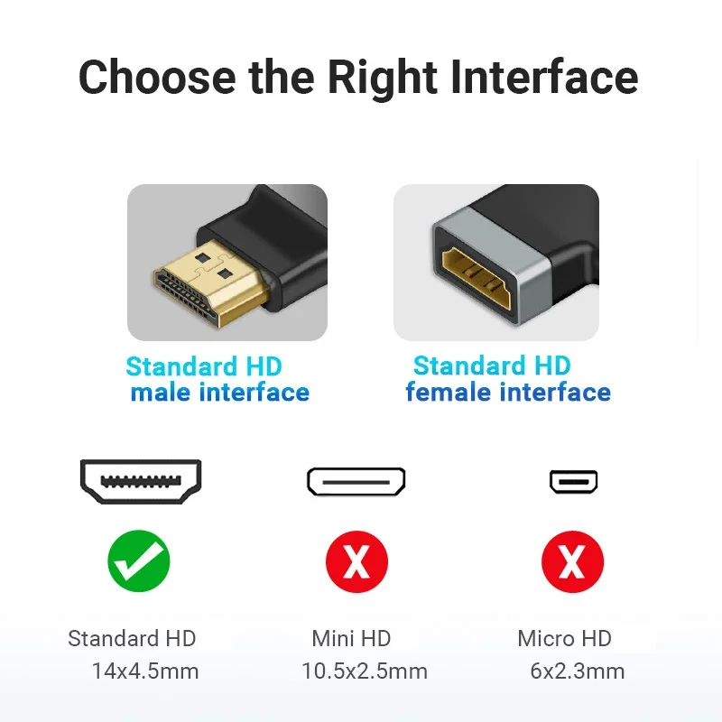 محول موسع HD للكمبيوتر المحمول ، موصل للذكور والأنثى ، 4K @ 60Hz ، 90 ، درجة ، سطح المكتب ، الكمبيوتر ، دي في دي ، Xbox ، PS3 ، كاميرا ، HDTV ، شاشة ، جهاز عرض