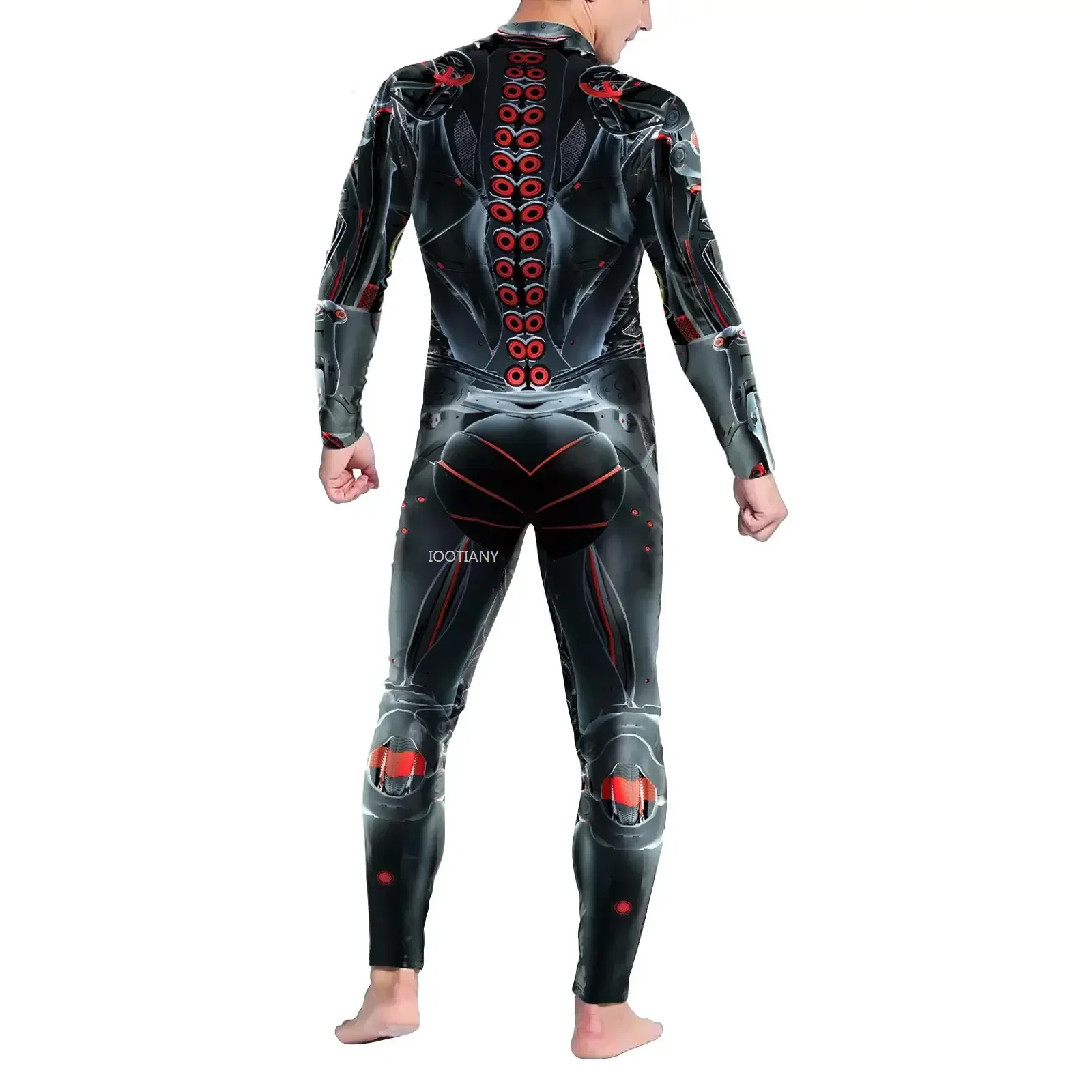 بدلة كوسبلاي بلاك روبوت درع Steampunk بدلة مطبوعة ثلاثية الأبعاد من Zentai ملابس ضيقة للحفلات أزياء تنكرية للهالوين كرنفال