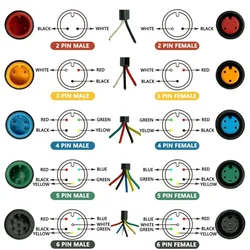 Ebike Display Connector 2/3/4/5/6 Pin Cable For Bafang Female/Male Waterproof Connector Signal Line Electric Bicycle Accessories