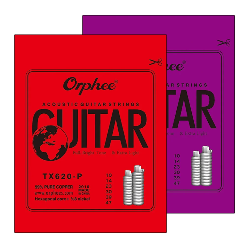 Orphee TX620 Series Acoustic Guitar Strings Guitar String Bronze Bright Tone& Extra Light Extra Light Guitar Parts & Accessories