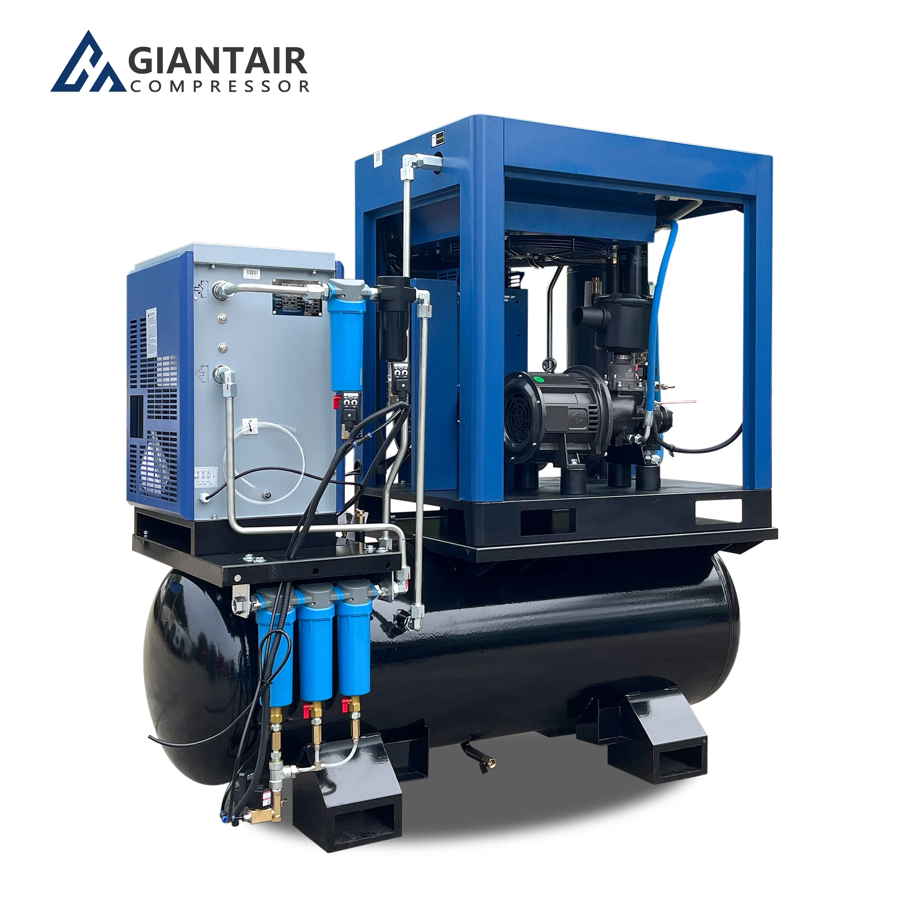 

GiantAir Industrial Screw Air Compressor High Pressure 7.5kw/11kw/15kw 16bar 22kw/30hp 4-in-1 with Cutting Lubricated