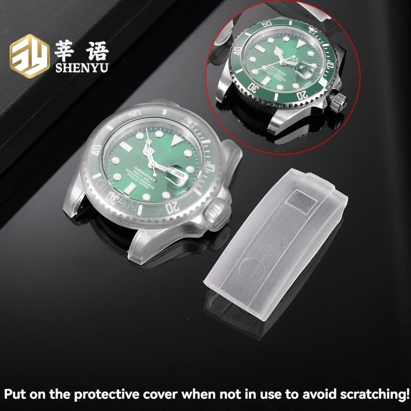 لساعة رولكس دايتونا، الغواصة (أسود وأخضر) علبة ساعة يخت ماستر، قرص، أغطية حماية من السيليكون وإكسسوارات الساعات